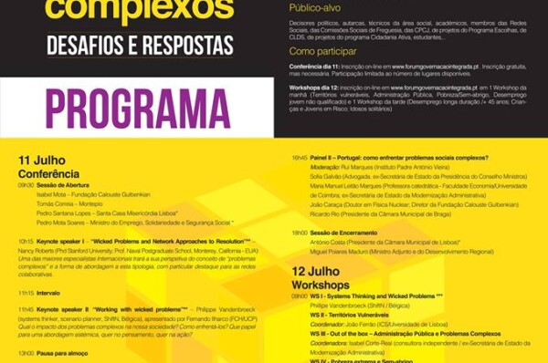 Conferência internacional  “Problemas sociais complexos: desafios e respostas”