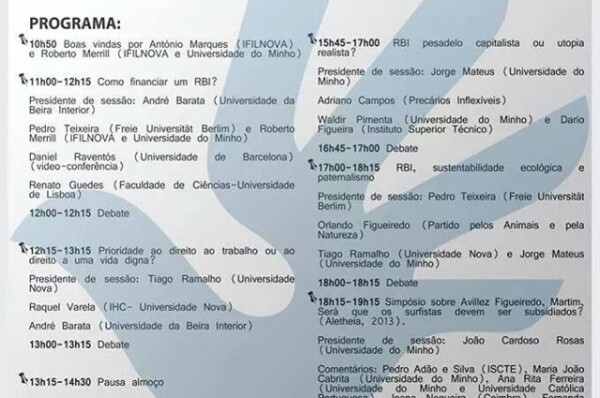 Colóquio: Rendimento Básico Incondicional