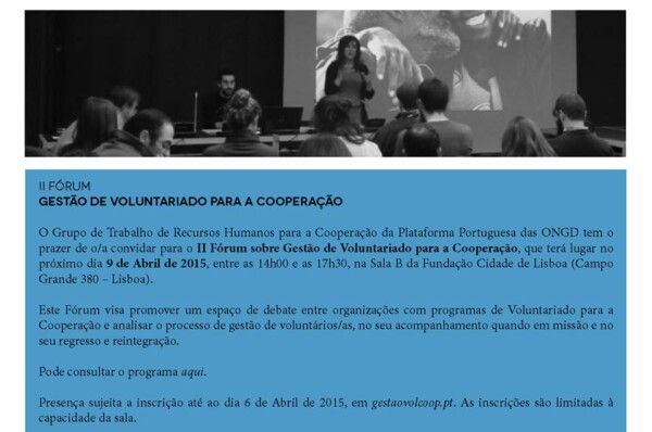 II Fórum Gestão de Voluntariado para a Cooperação