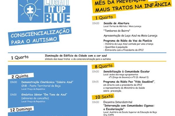  BEJA: mês da prevenção dos maus tratos na infância