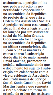 Petição reclama criação da Ordem Profissional dos Assistentes Sociais