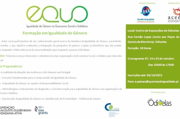 PROJETO EQUO – Formação em Igualdade de Género