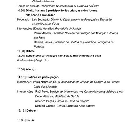 Seminário “O direito à Participação das crianças e Jovens. Visões e Práticas”