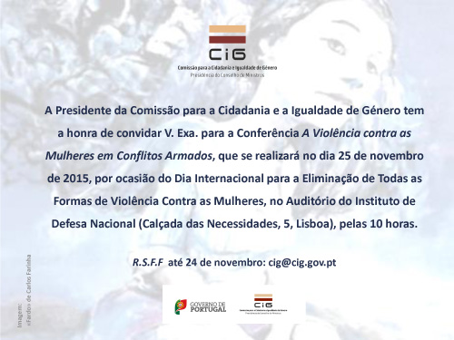 Conferência «A Violência contra as Mulheres em Conflitos Armados»