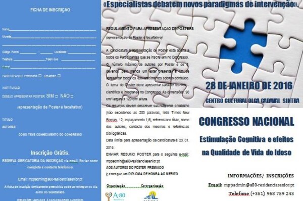 Congresso Nacional – Estimulação Cognitiva e Efeitos na Qualidade de Vida do Idoso