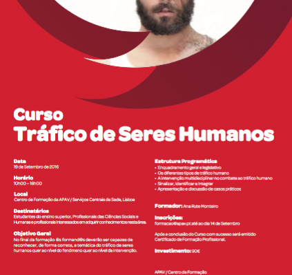 FORMAÇÃO APAV: CURSO TRÁFICO DE SERES HUMANOS | 19 SETEMBRO