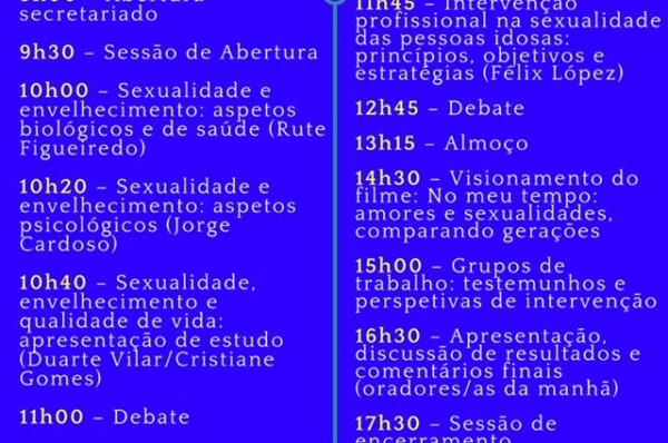 Seminário “Sexualidade das Pessoas Idosas”
