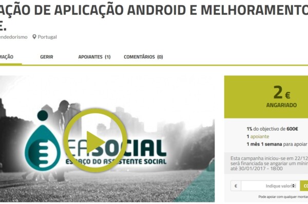 Crowfunding : Criação de Aplicação Android e Melhoramentos no site.