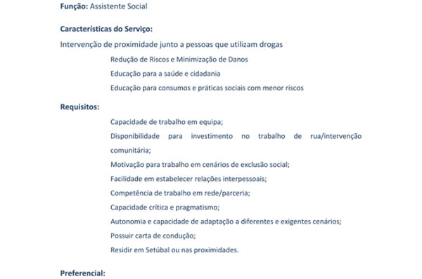 Apdes encontra-se a recrutar Assistente Social