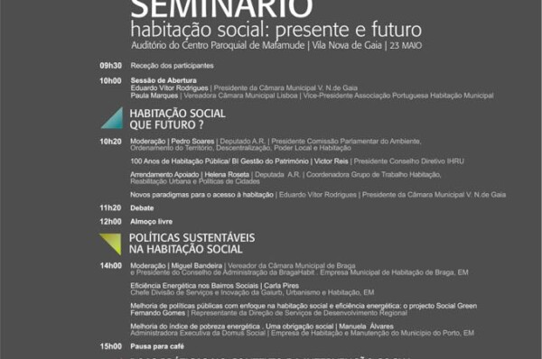 Seminário «Habitação Social: Presente e Futuro"