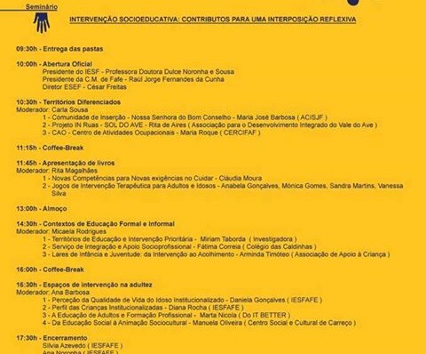 Seminário " Intervenção Sócio Educativa : Contributos para uma interposição reflexiva "