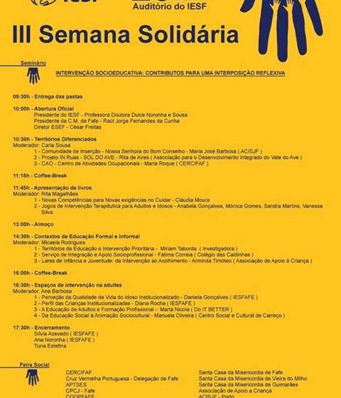  Seminário ” Intervenção Sócio Educativa : Contributos para uma interposição reflexiva “