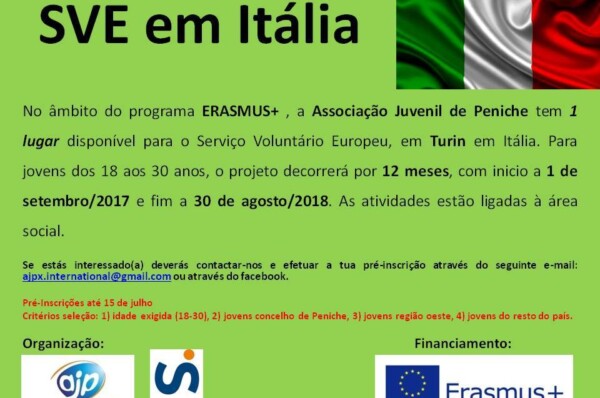 Serviço Voluntário Europeu na área social em Itália 12 meses ( Totalmente Financiado )