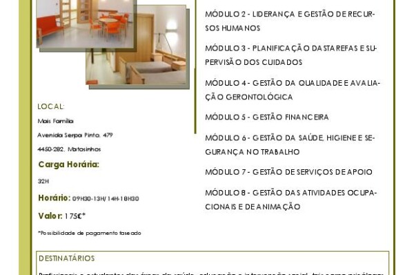 CURSO “GESTÃO DE LARES”
