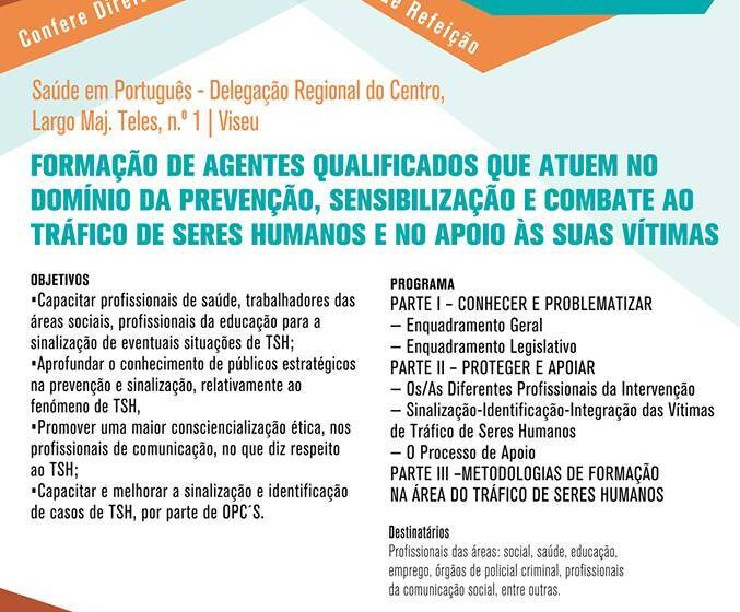  Formação Gratuita  Prevenção, sensibilização e combate ao Tráfico de Seres Humanos e no apoio às suas vítimas