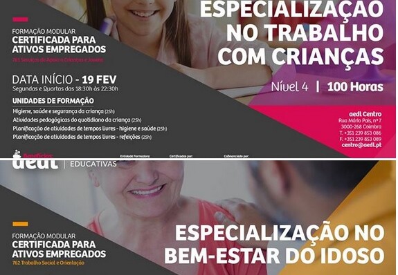 Especialização no Trabalho com Crianças e Especialização no Bem estar do Idoso ( Formação Gratuita )