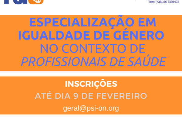PSI-ON promove formação ” Especialização em Igualdade de Género ” 58 horas (Gratuito)