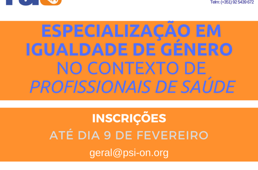  PSI-ON promove formação ” Especialização em Igualdade de Género ” 58 horas (Gratuito)