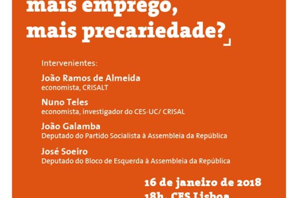 A recuperação económica: mais emprego, mais precariedade? 16 de Janeiro