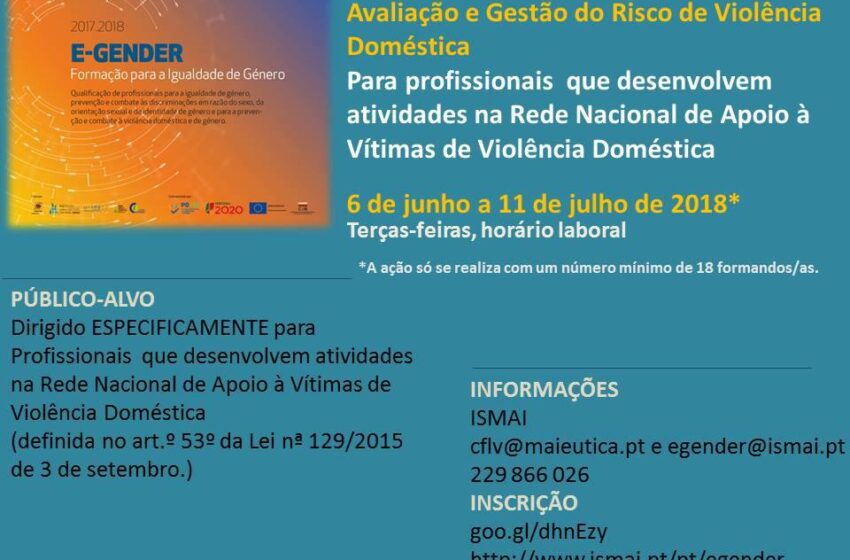  Avaliação e Gestão do Risco de Violência Doméstica, 30h – formação gratuita