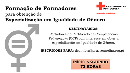 Formação de Formadores para obtenção de Especialização em Igualdade de Género.