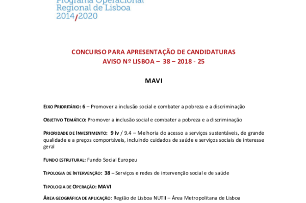 Candidaturas Abertas – MAVI – Modelo de Apoio à Vida Independente