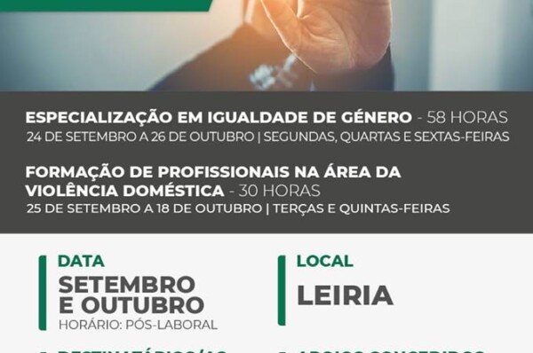 Especialização em Igualdade de Género e Formação na área da violência ( Financiado)