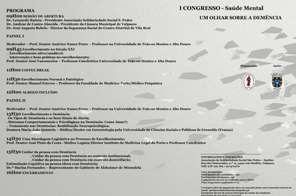 I Congresso ” Saúde Mental – Um olhar sobre a demência”
