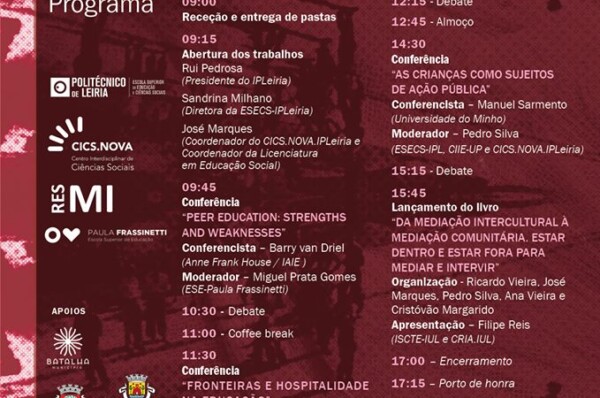 Conferência de Mediação Intercultural e Intervenção Social, ESECS.IPLeiria, 17 de novembro