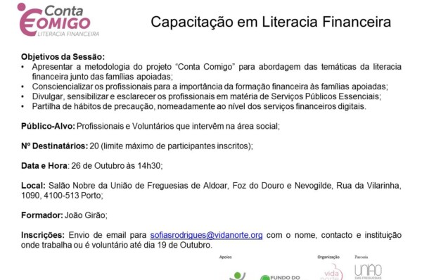 Formação “Capacitação em Literacia Financeira “