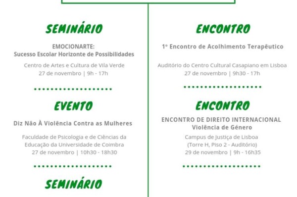 Agenda Semanal de 26 de novembro a 2 de dezembro de 2018