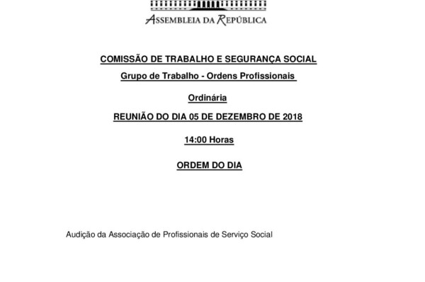 Reunião entre APSS e Grupo de Trabalho das Ordens Profissionais – 5 de Dezembro
