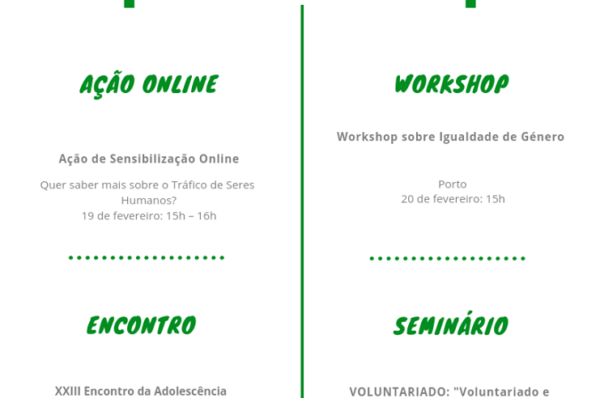 AGENDA SEMANAL 18 A 24 DE FEVEREIRO