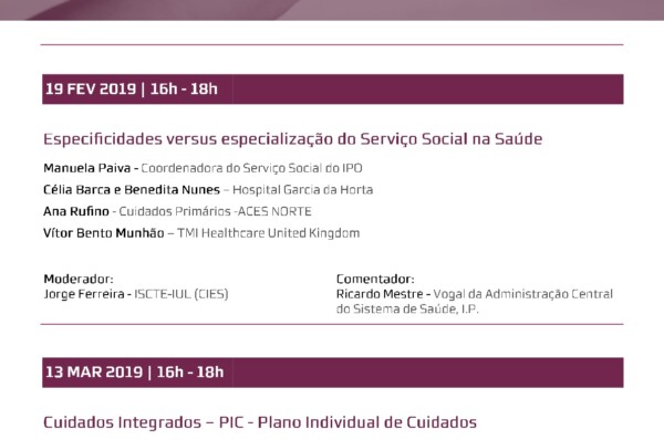 2º Ciclo de Debates e Reflexão – Serviço Social na Saúde