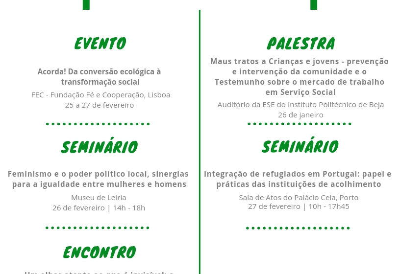  Agenda Semanal de 25 de fevereiro  a 3 de março de 2019