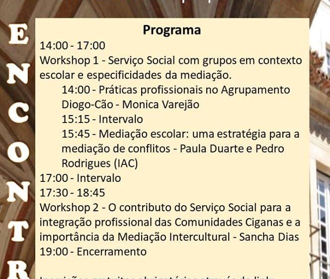  Encontro: Serviço Social e Mediação: Dinâmicas do Campo Profissional