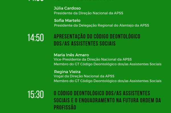 Sessão Pública com o tema “O Código Deontológico e a Futura Ordem dos Assistentes Sociais”