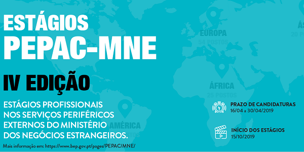 Ministério dos Negócios Estrangeiros abre 85 vagas para estágios profissionais.