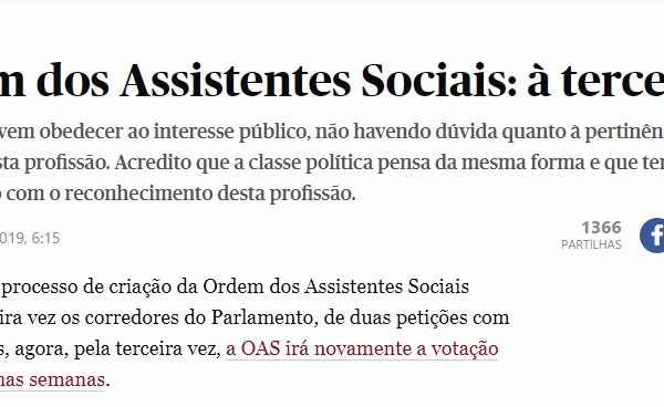 Ordem dos Assistentes Sociais: à terceira é de vez?