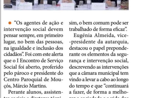Notícia” Assistentes Sociais preponderantes para a Coesão da Comunidade “