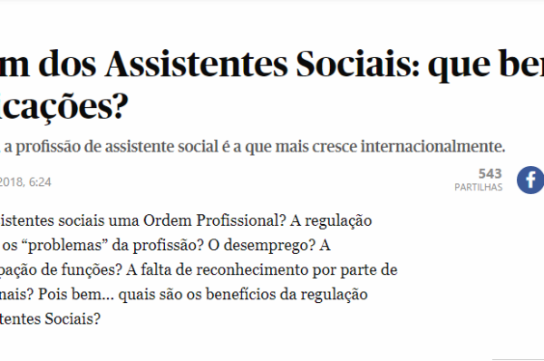 Artigo de Opinião ” Ordem dos Assistentes Sociais: que benefícios e implicações?”