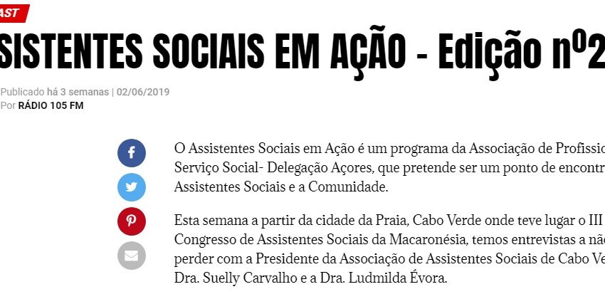 Programa de Rádio : Assistentes Sociais em Ação nº2