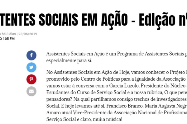 Programa de Rádio : Assistentes Sociais em Ação nº 5