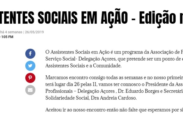 Programa de Rádio : Assistentes Sociais em Ação nº1