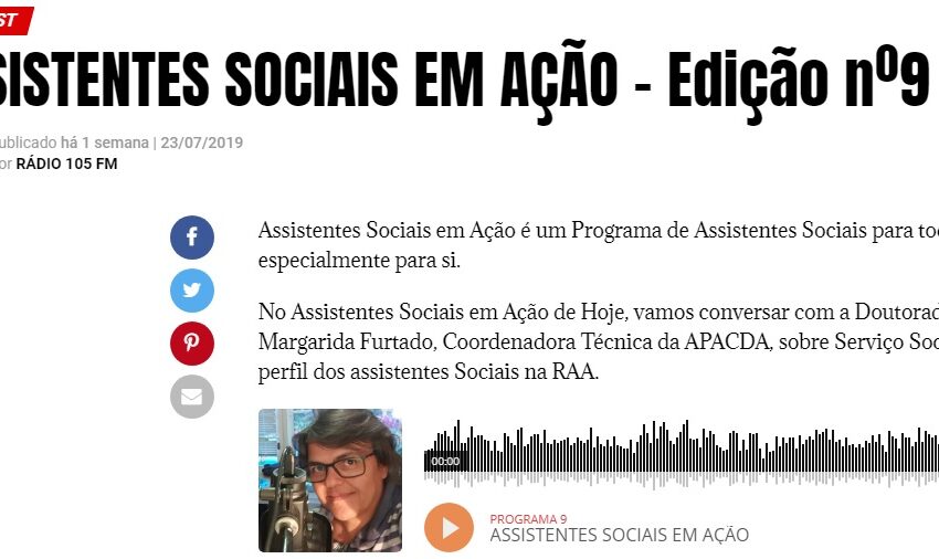  Programa de Rádio  Assistentes Sociais em Ação nº 9