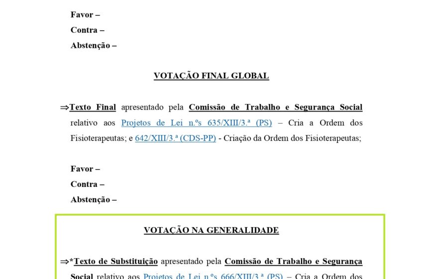 Ordem dos Assistentes Sociais : Votação a ter lugar no dia 5 de Julho