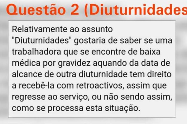 Questão 2           (Diuturnidades)