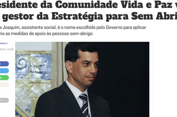Notícia : Henrique Joaquim, assistente social, vai ser o Gestor da Estratégia para as Pessoas Sem Abrigo
