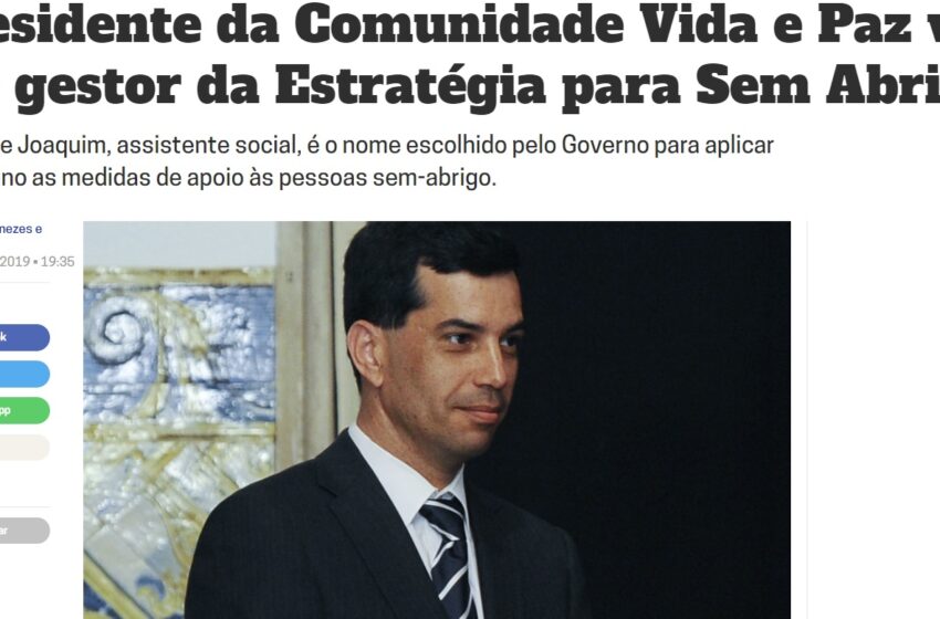  Notícia : Henrique Joaquim, assistente social, vai ser o Gestor da Estratégia para as Pessoas Sem Abrigo