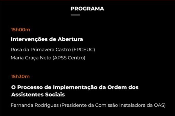 Sessão de Esclarecimentos sobre o Processo de Implementação da Ordem dos Assistentes Sociais